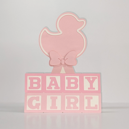 pink baby shower decor