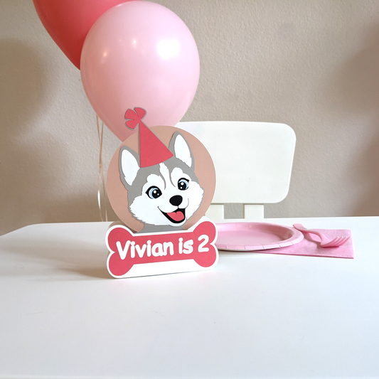 puppy birthday centerpiece