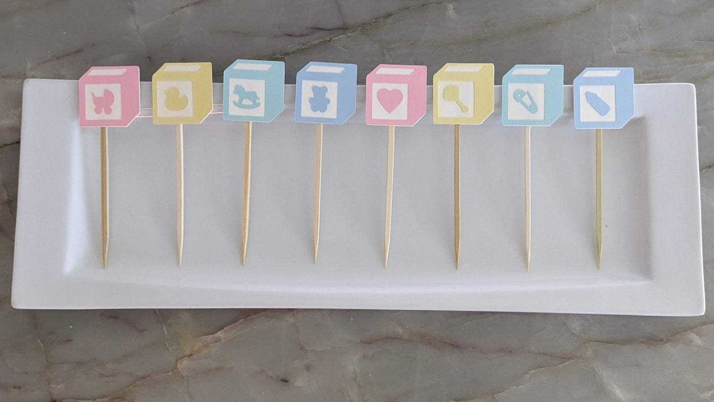 Baby Block Cupcake Toppers