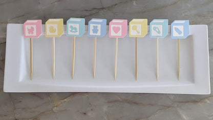 Baby Block Cupcake Toppers