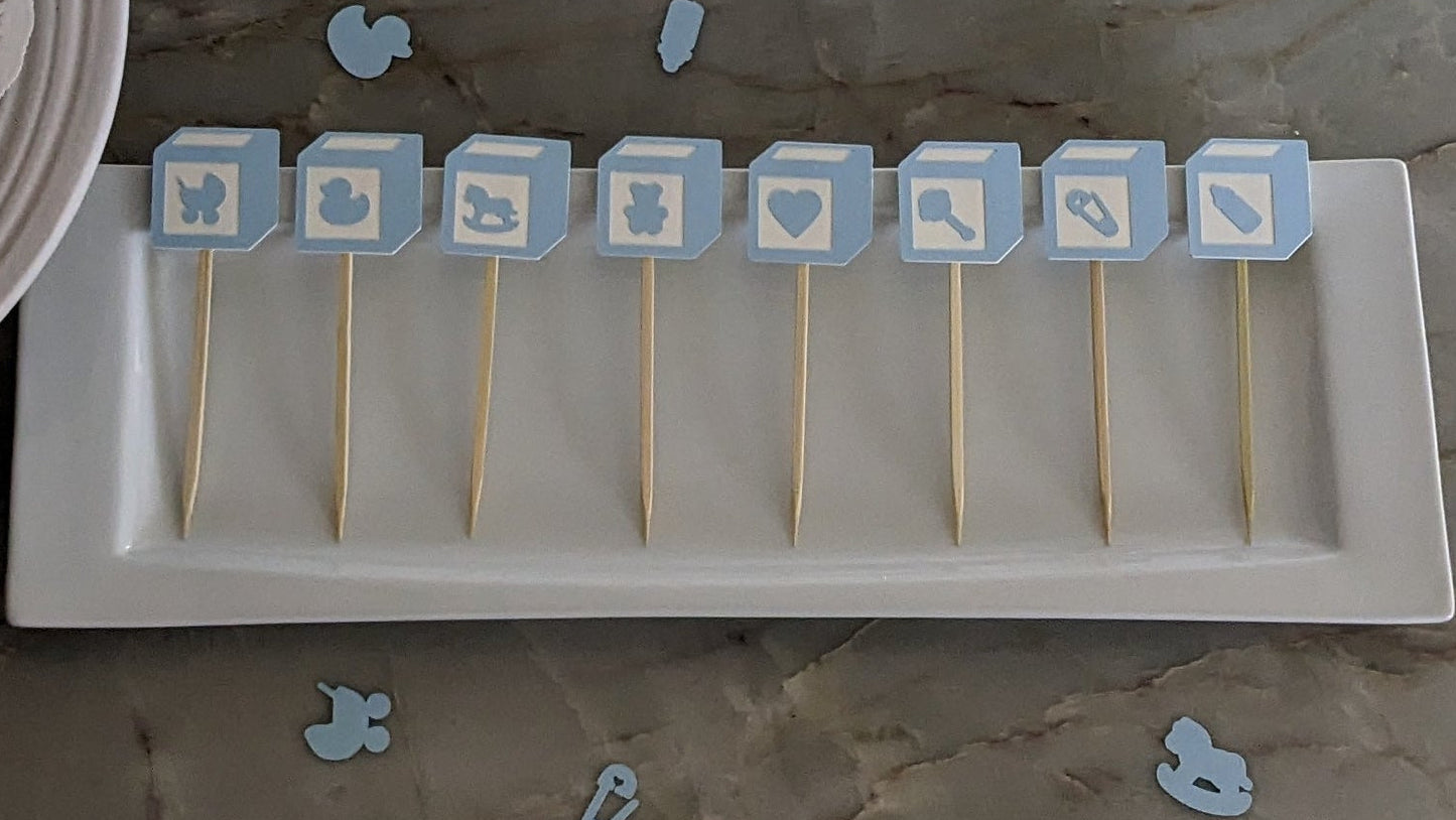 Baby Block Cupcake Toppers