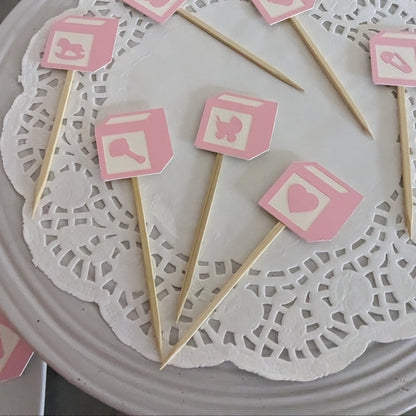 Baby Block Cupcake Toppers