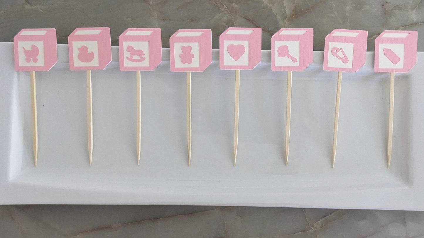 Baby Block Cupcake Toppers
