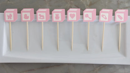 Baby Block Cupcake Toppers